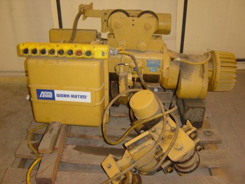 Acco 3 ton electric hoist cable type bridge crane 38 ft