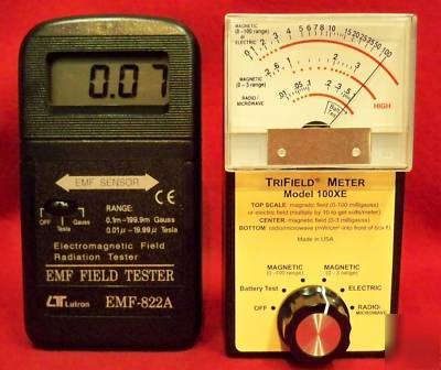 Digital emf meter 822A & trifield 100XE em & radiowaves
