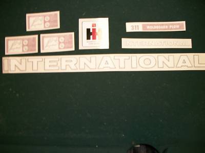 Ih international 311 moldboard plow vinyl decal set