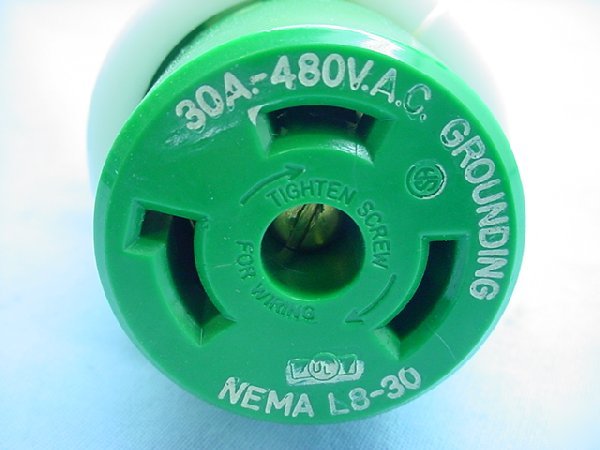 Leviton L8-30 locking connector plug turn lock 30A 480V