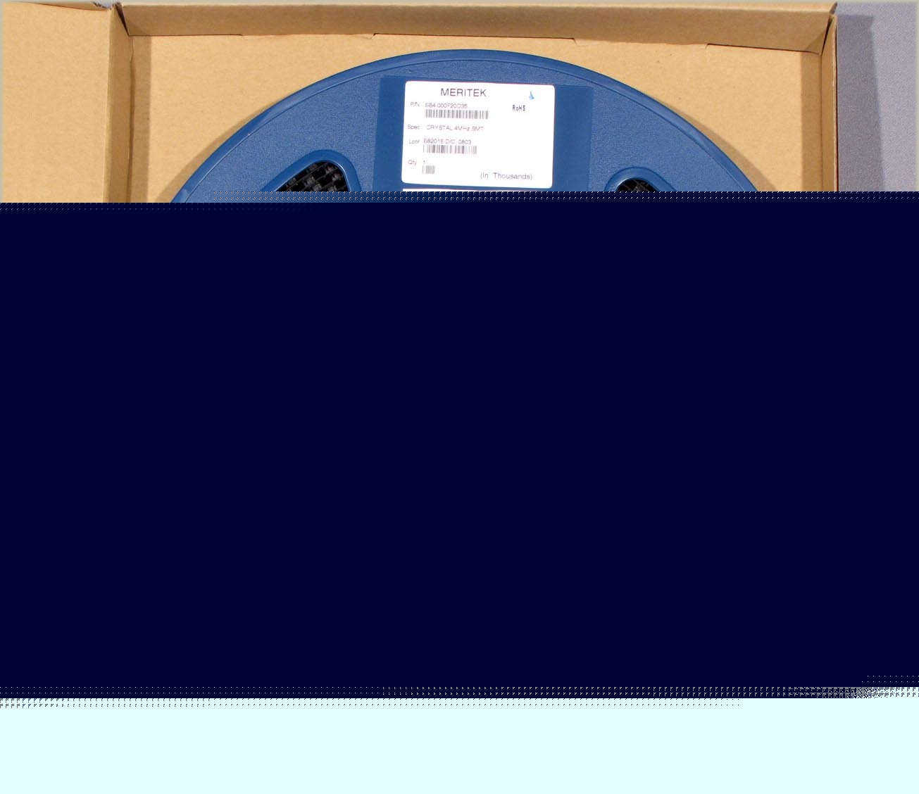 New reel of 1000 4MHZ smt crystal oscillators rohs