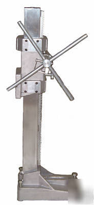 Self adjusting roller carriage drill stand 