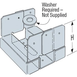 Simpson strong tie zmaxÂ® ABA44Z adj. 4X4 post base 16GA