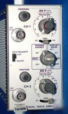 Tektronix 7A18 dc to 75 mhz dual trace amplifier