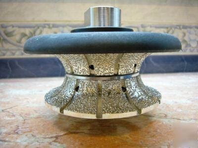 30MM diamond full bullnose profile wheel router bit