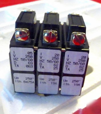 Airpax 3P circuit breaker switch 250V-20 a, 20 a, .05A