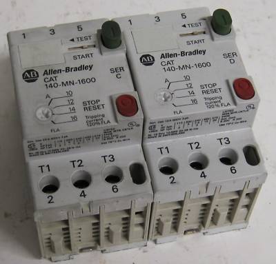 Allen bradley manual motor starters 140-mn-1600 pair