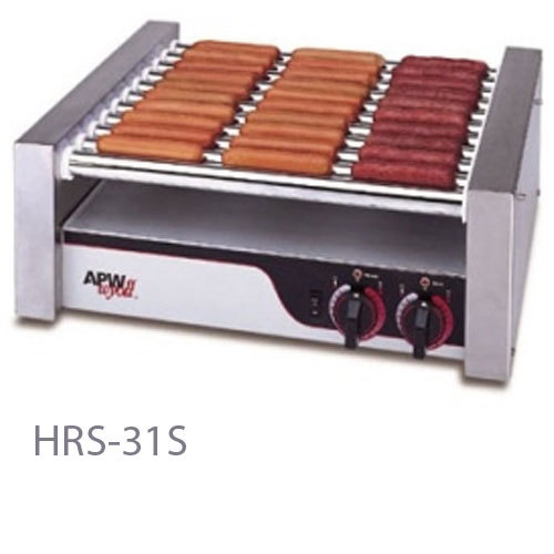 Apw hrs-50S hot dog grill, slanted rollers, 765 dogs pe