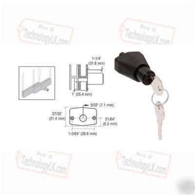 Black chrome sliding door lock no drilling