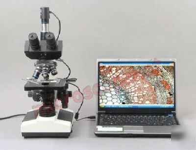 High power trinocular compound microscope + usb camera