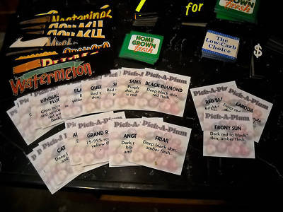 Huge lot of grocery store produce retail display signs
