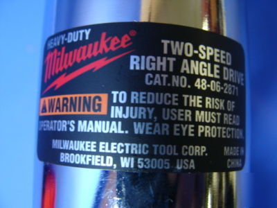 Milwaukee 1107-1 right angle drill 1/2