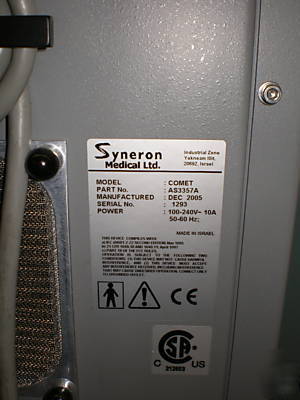 Syneron comet laser with dsl ( zero shots) & wr
