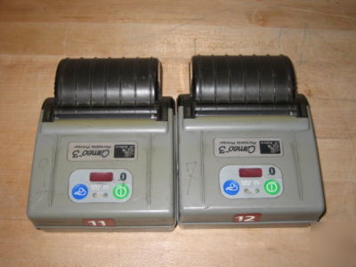 2 used zebra cameo 3 thermal receipt printer + battery 