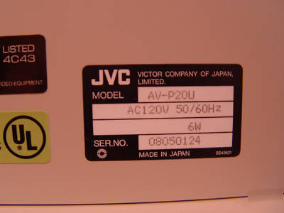 Jvc video document projector to tv ccd camera AVP20U