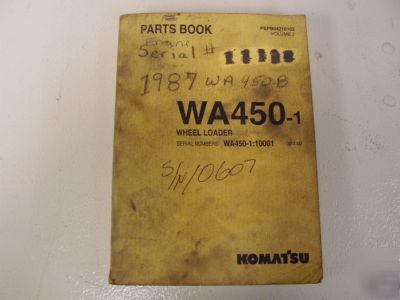Komatsu WA450-1 loader parts manual s/n 10001 and up