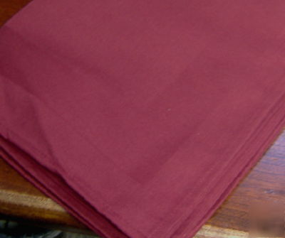 New lot of 36 cloth dinner napkins burgundy satin band