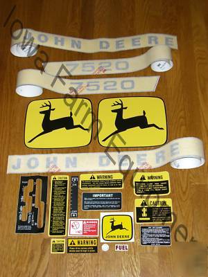 John deere 7520 decals set 21 pieces, best available 