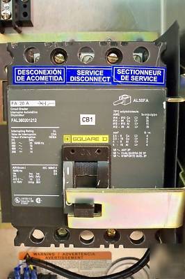 Square d stainless FA100DS w/ FAL360201212 20A breaker