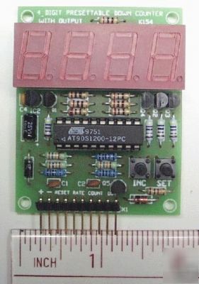 4 digit presettable count down timer kit, 4 modes K154