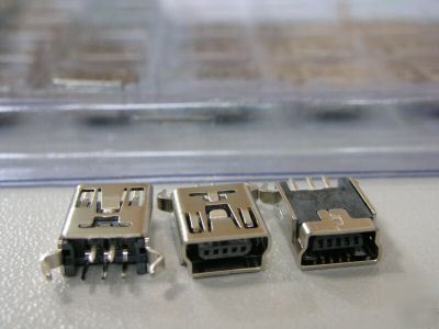 Mini 5-pin female vertical usb jack for cell phone MP3