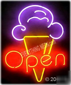 Neon sign - ice cream cone open 24