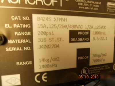 New 2 - ashcroft pressure switches 