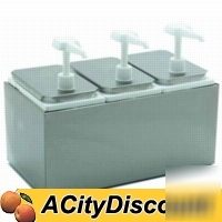 New carlisle three flavor pump dispenser topping rail