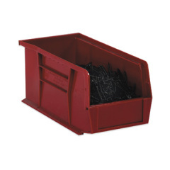 Shoplet select red plastic stack hang bin boxes 8 14