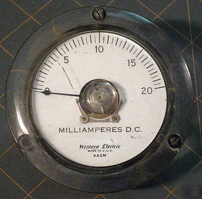 Western electric we AA2M milliamperes clear panel meter