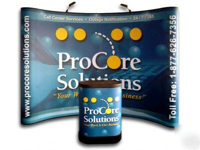 10' custom popup display.free banner & literature stand