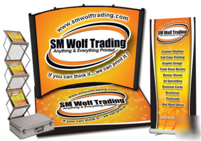 10' custom popup display.free banner & literature stand