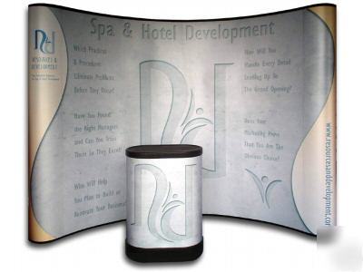 10' custom popup display.free banner & literature stand