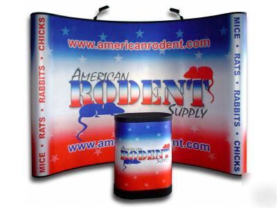 10' custom popup display.free banner & literature stand