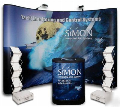 10' custom popup display.free banner & literature stand