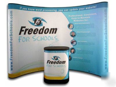 10' custom popup display.free banner & literature stand