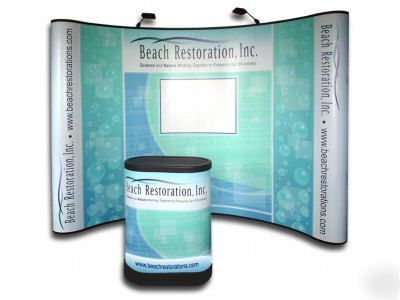 10' custom popup display.free banner & literature stand