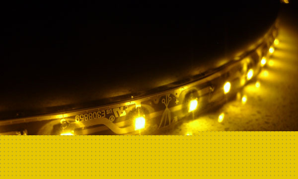 Amber led ribbon strip 200 inches roll w/ power supply