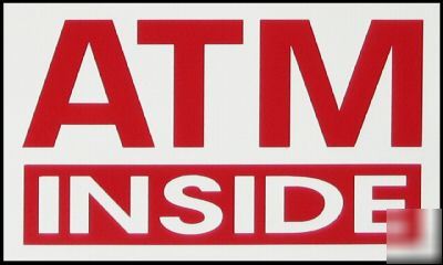 Atm machine 3X5 decal sticker for window, gas pump #107