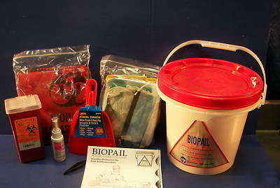 Biohazard container cleanup biopail many safety items