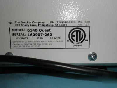 Drucker 614B quest centrifuge 