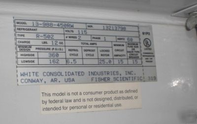 Fisher scientific 13-988-450RW flammable storage fridge