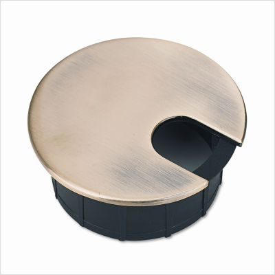 Hon desk grommet cover, antique brushed brass