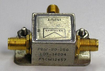 Merrimac pdm-20-250 10-500 mhz 2-way power divider sma
