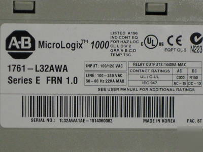 New allen bradley 1761-L32AWA micrologix 1000 ser. e * *