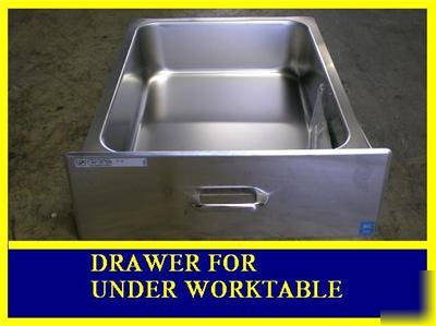New duke s/s drawer for under worktable w/track nsf