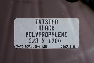 Polypropylene rope 3/8
