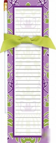 Wellspring note pad list pencil audrey damask notebook