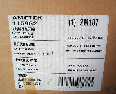 Ametek 2M187 vacuum motor/blower