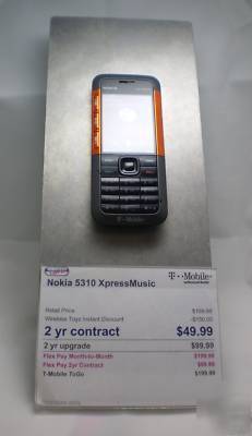Brushed metal cell phone retail display w/ retract cord
